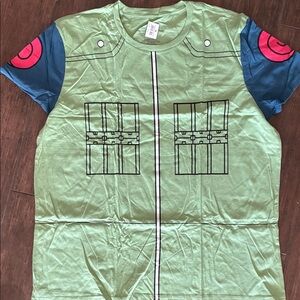 NWT Naruto Collection Green Graphic T-Shirt with Blue and Red Accents